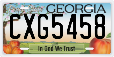GA license plate CXG5458