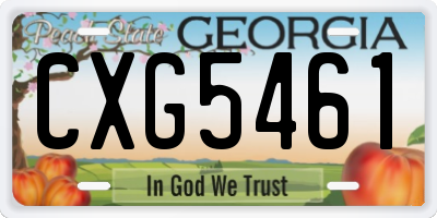 GA license plate CXG5461