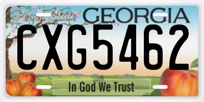 GA license plate CXG5462