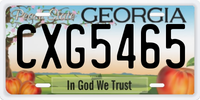GA license plate CXG5465