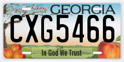 GA license plate CXG5466