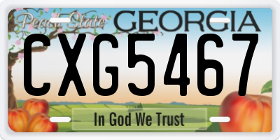 GA license plate CXG5467