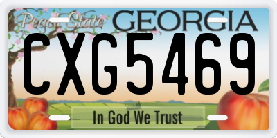 GA license plate CXG5469