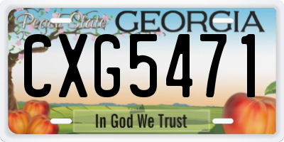 GA license plate CXG5471