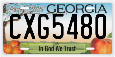 GA license plate CXG5480