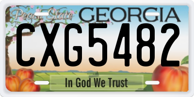 GA license plate CXG5482
