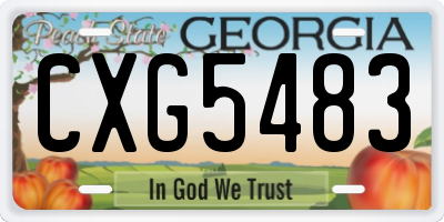 GA license plate CXG5483
