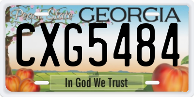 GA license plate CXG5484