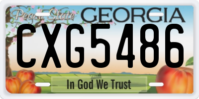 GA license plate CXG5486