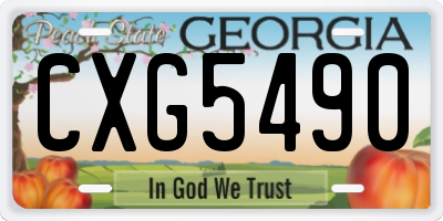 GA license plate CXG5490