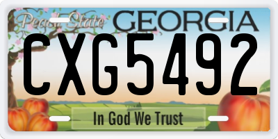 GA license plate CXG5492