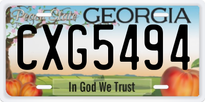 GA license plate CXG5494