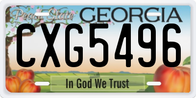 GA license plate CXG5496