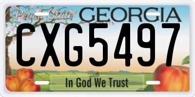 GA license plate CXG5497