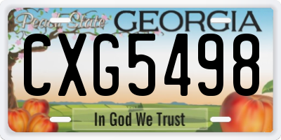 GA license plate CXG5498