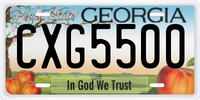GA license plate CXG5500