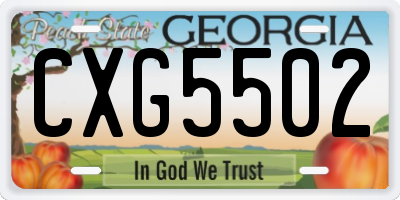 GA license plate CXG5502