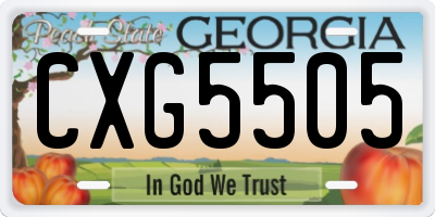 GA license plate CXG5505