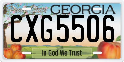 GA license plate CXG5506