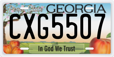 GA license plate CXG5507