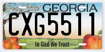 GA license plate CXG5511