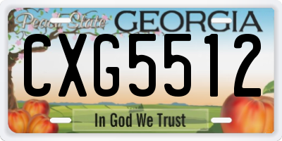 GA license plate CXG5512