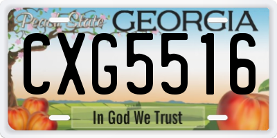 GA license plate CXG5516