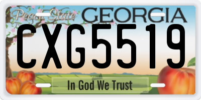 GA license plate CXG5519