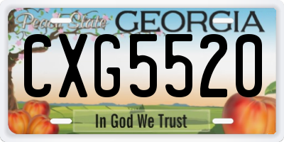 GA license plate CXG5520