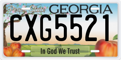 GA license plate CXG5521
