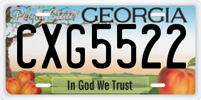 GA license plate CXG5522