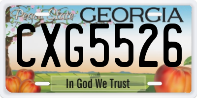 GA license plate CXG5526