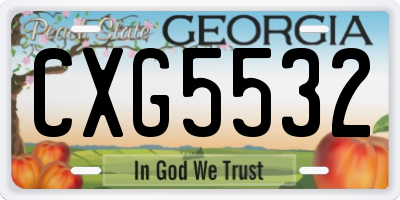 GA license plate CXG5532