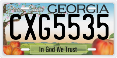 GA license plate CXG5535