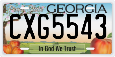 GA license plate CXG5543