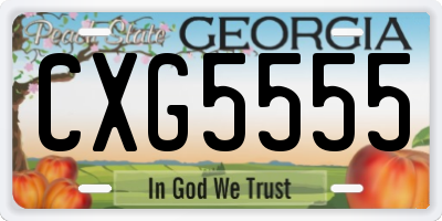 GA license plate CXG5555
