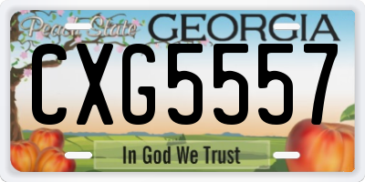 GA license plate CXG5557
