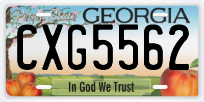 GA license plate CXG5562