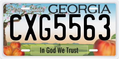GA license plate CXG5563