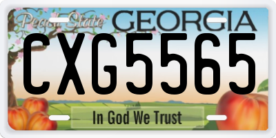 GA license plate CXG5565
