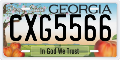 GA license plate CXG5566