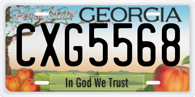 GA license plate CXG5568