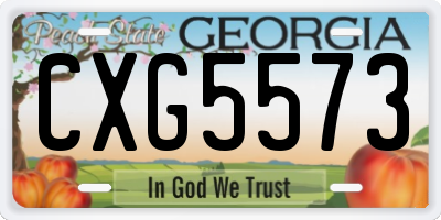 GA license plate CXG5573