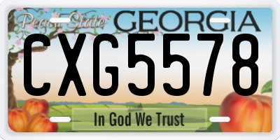 GA license plate CXG5578