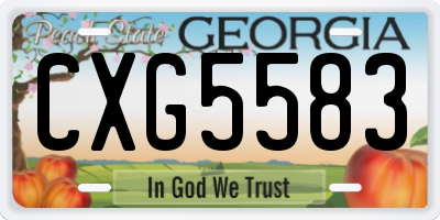 GA license plate CXG5583