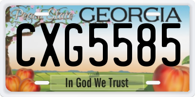 GA license plate CXG5585