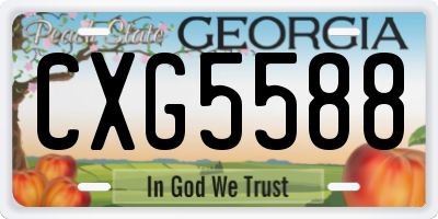 GA license plate CXG5588