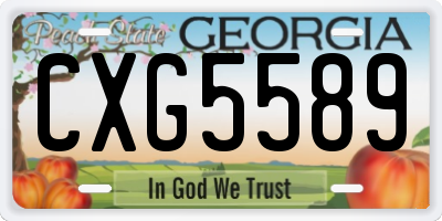 GA license plate CXG5589