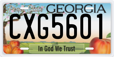 GA license plate CXG5601