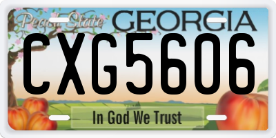 GA license plate CXG5606